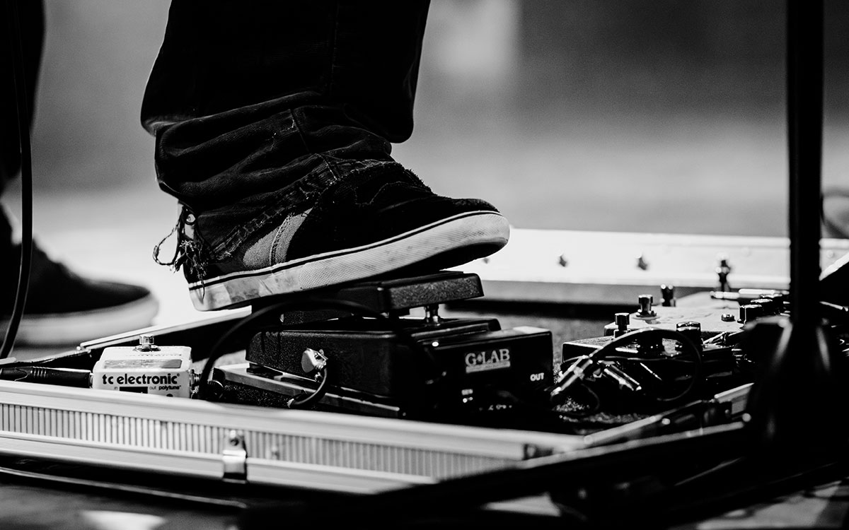 Gitarren-Effekt-Pedale der Band Ducs